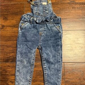 7 For All Mankind Bow Denim Overalls Baby Girl Size 24 Months